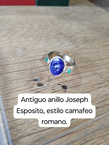 Antiguo Anillo Joseph Sposito, Camafeo Romano. Plateado 19