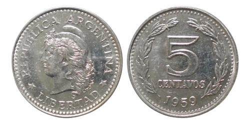 Nvs-moneda Argentina 5 Centavos 1959 - Bt2#1 (Usado)