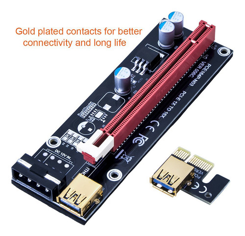 Adaptador De Tarjeta Elevadora Usb3.0 Pci E 1x A 16x Sata