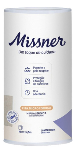 Kit 3 Fita Microporosa Bege 10cm X 4,5m - Missner