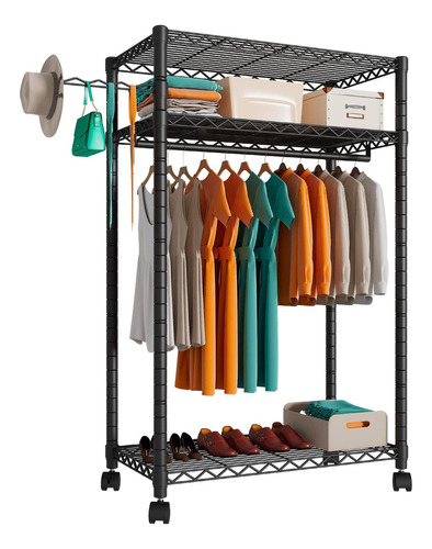 Punion Heavy Duty Rolling Garment Rack,portable Clothes Rac.