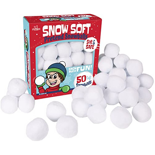 50pk Fake Snowballs For Kids I Indoor Snowball Fight Se...