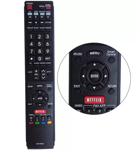 GB118WJSA - Mando a distancia compatible con Sharp AQUOS TV