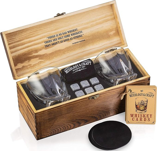 Mixology Craft Juego Whisky 12 Piezas Con Piedras Granito Va