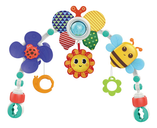 Arco Barral Para Cochecitos Multifunción Con Sonajero Chifle Mariposa Multicolor