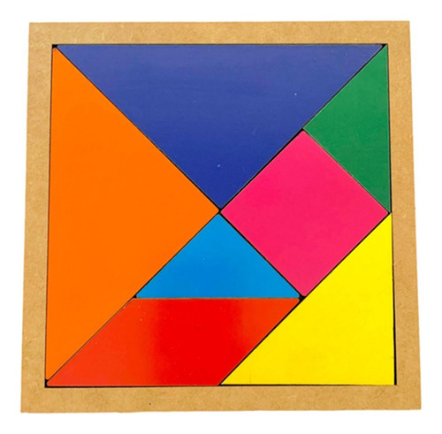 Brinquedo Educativo Jogo Tangram Em Madeira Mdf 15cm