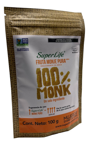 Fruta Del Monje Monk 100% Puro Bolsa De 100 Gr. Monk Fruit