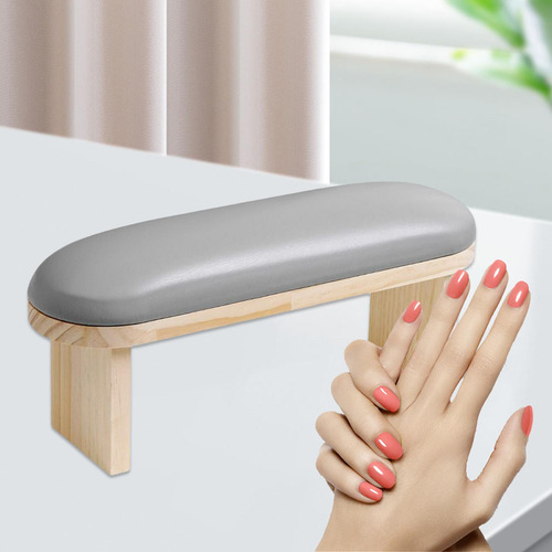 Pu Nail Arm Rest Almohada Cojín Lavable Gris Alto
