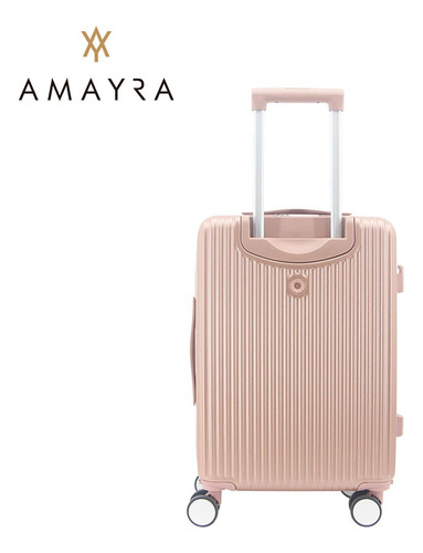 Valija Carry On Porta Notebook De Cabina 20p Amayra Viajes Rosa Gold Lisa