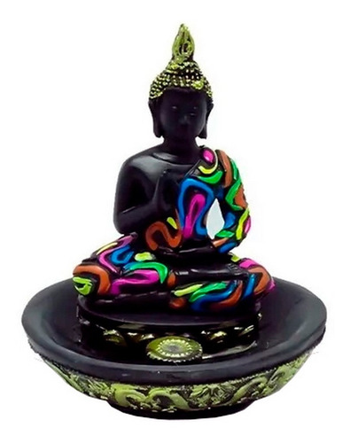 Buda Sentado Porta Incienso Multicolor Meditacion Decoracion