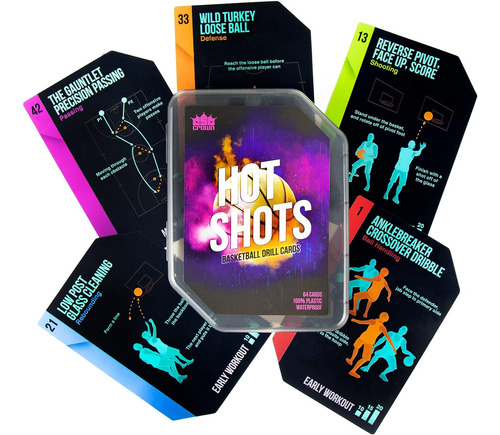 Tarjetas De Ejercicios De Baloncesto Hot Shots | 64 Tar...