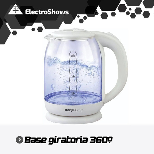 Pava Eléctrica 2 Litros 1500 W Jarra De Vidrio Transparente