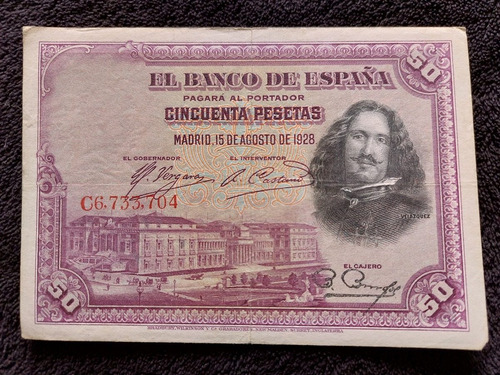 Billete España 50 Pesetas 1928