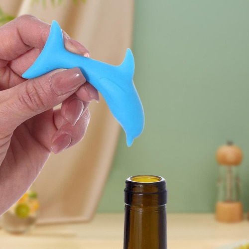 - Tapón De Vino En Forma De De Silicona, Accesorios De Azul