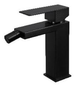 Nova Monomando De Bidet Kube-negro Cuadrado Nvgri9b74