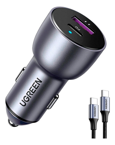 Ugreen Carregador Veicular Turbo 42.5w + Cabo Usb Tipo C