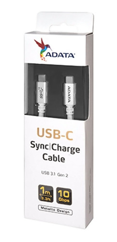 Cable Reversible Usb-c A Usb-c 3.1 Ultra Hd 4k Blanco Adata