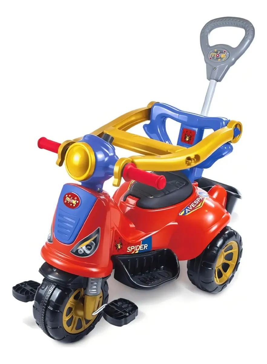 Triciclo Maral Avespa Motoca Infantil Com Haste E Pedal Gg Cor Vermelho