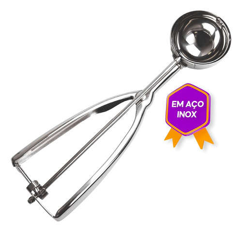 Colher Pegador De Sorvete Inox Bola Com Ejetor Profissional