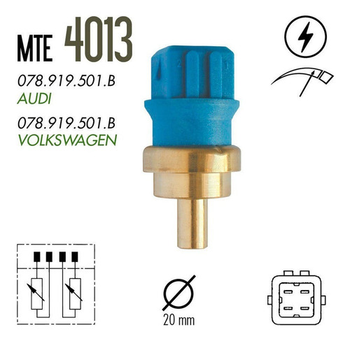 Sensor Temperatura Mte Audi A3 1.8t 1998 1999 2000 2001 2002