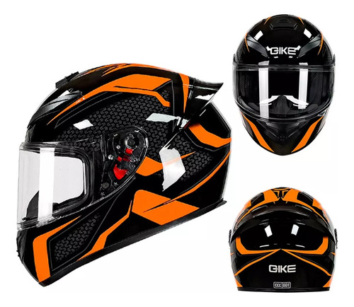 Casco Moto Deportivo Con Mica Hd Anti Deslumbrante