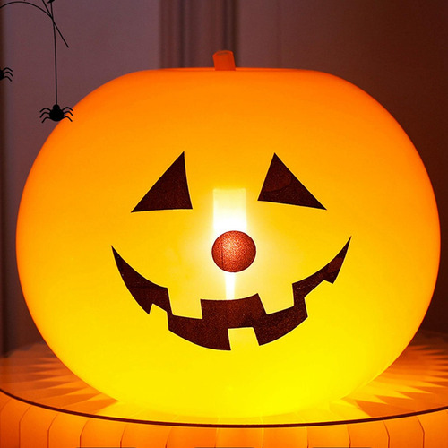 20 Globos De Calabaza Con Luces Led Brillantes Para