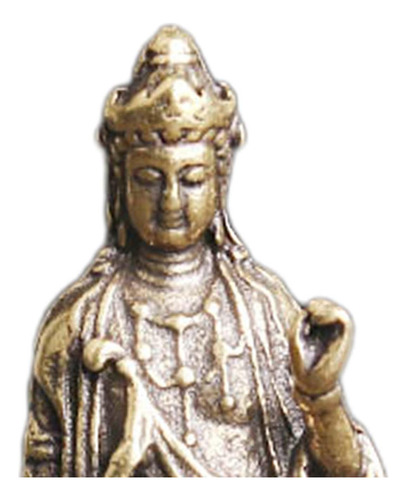 4.9cm Bronze Guanyin Bodhisattva Estátua Chá Pet