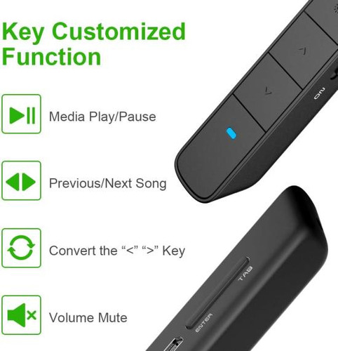 Clicker De Presentación Norwii Puntero De Luz Verde Presenta