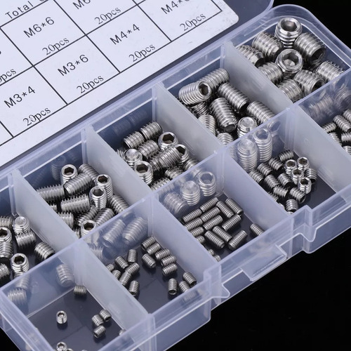200 Tornillos Sin Cabeza Hexagonal De Cabeza Plana M3-m8 B