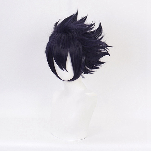 Peruca Curta Azul Escura My Hero Academia Tamaki Amajiki