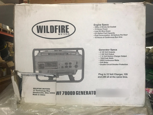 Gerador De Energia 700w , Gasolina Wildfire Wf7000 D