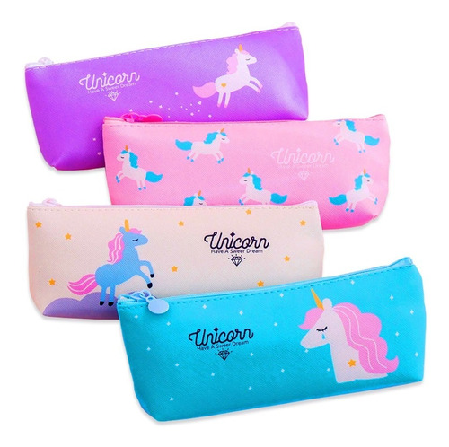 Unicornio Mágico Cosmetiquera Impermeable 20x9 Cm | Organizador Estuche De Cierre Cosméticos Maquillaje Colores Lapicera