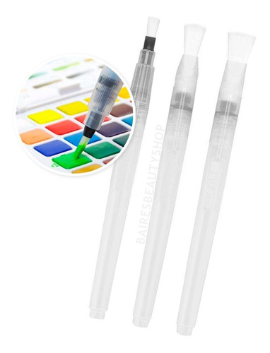 Pinceles Acuarelables X3 Water Brush Recargable Rectos