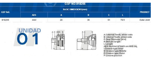 Junta Homocinetica Con Abs Ford Ranger Thailandesa 2.5 2009