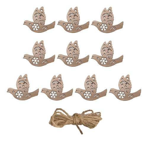 6 X 10 Piezas De Rodajas De Madera De Navidad, Recortes