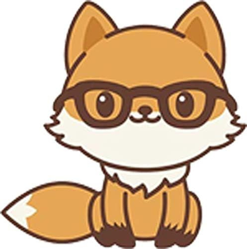 Adorable Kawaii Fox Emoji Cartoon #1 Calcomanía De Vin...