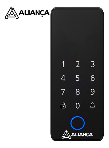 Fechadura Eletronica Digital De Sobrepor Touch Screen Com Biometria Para Vidro Senha Alarme De Segurança Tuya Wi-fi Iris Plus Aliança