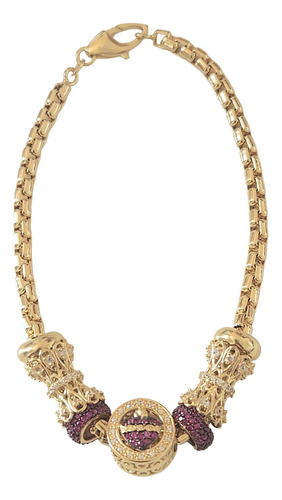 Pulseira Fio Milano Com Berloques Em Ouro 18k Amarelo