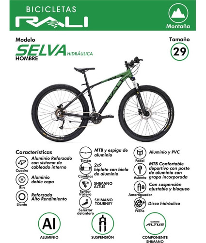 Imagen 9 de 9 de Bicicleta Montañera Rin 29 Rali Selva 2021 Frenos Hidráulico