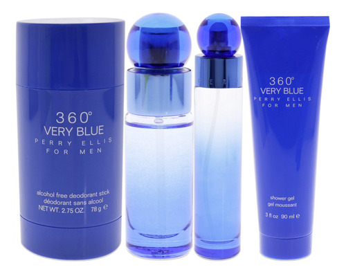 Set De Regalo Perfume Perry Ellis 360 Very Blue Para Hombre,