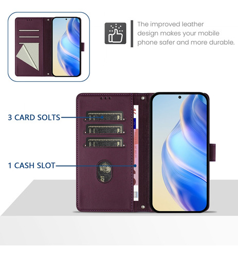 Funda Tipo Cartera Clásica Para Cubot A/ P/ Note/max Series Con Bloqueo Rfid, Correa De Muñeca, Ranuras Para Tarjetas, Cierre Magnético