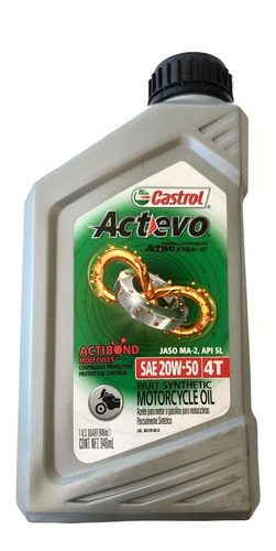 Aceite Castrol Motos Actevo 4t 20w-50 Part Syn