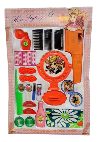 Set Belleza Retro 27 Pzs Secador A Pilas Hair Styling Jretro