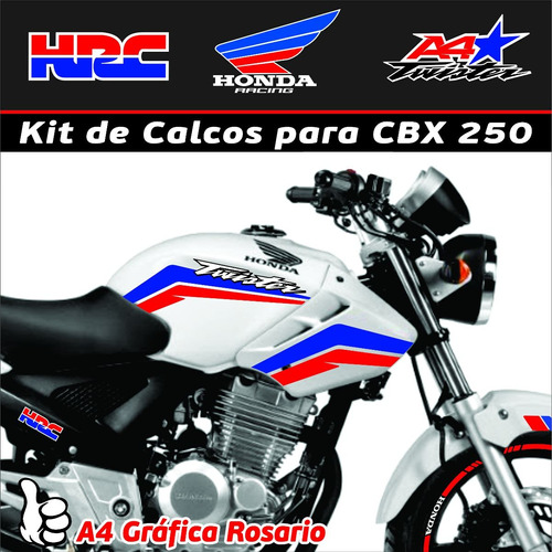 Calcos Honda Cbx250 Twister Kit Rally Hrc - Envios
