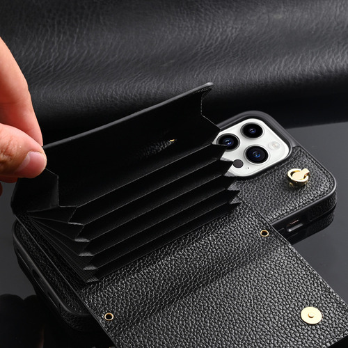 Funda Tipo Cartera Con Correa For El Hombro For iPhone 16, 15 Y 14
