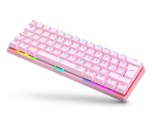 Teclado Mecanico Gamer 60% T-dagger Arena Rosado Rgb Brown