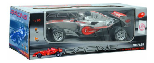 Juguete Auto F1 A Escala 1:18 Con Luces Y Sonido De Fricción Gris