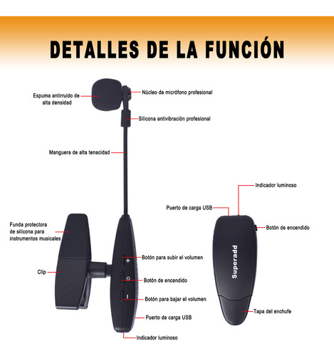 Micrófono Inalámbrico Superadd Kx-621 De Saxofón