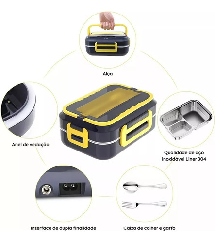 Lancheira Marmita Elétrica Doméstica E Veículo 12v 220v