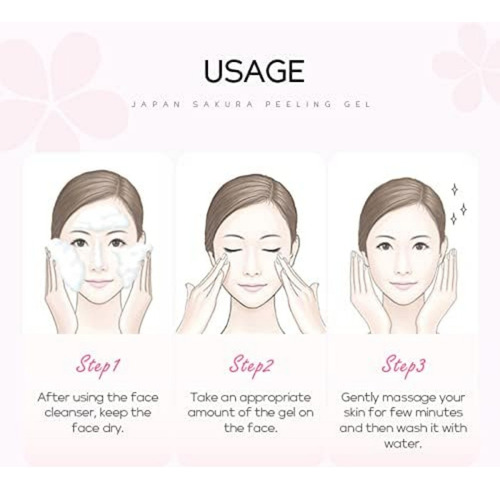 Gel Exfoliante Facial Sakura Para Mujer, Limpiador Facial Y